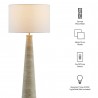 Modway Saylor Carved Ribbed Wood Floor Lamp With Drum Shade 8