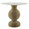 Modway Zale 36" Marble and Seagrass Dining Table Front - Modway Zale 36" Marble and Seagrass Dining Table Front