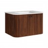 Modway Zia 30" Wall-Mount Bathroom Vanity with Marble Sink Walnut