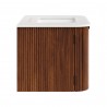 Modway Zia 30" Wall-Mount Bathroom Vanity with Marble Sink Walnut Side