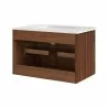 Modway Zia 30" Wall-Mount Bathroom Vanity with Marble Sink Walnut Back - Modway Zia 30" Wall-Mount Bathroom Vanity with Marble Sink Walnut Back
