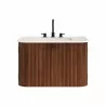 Modway Zia 30" Wall-Mount Bathroom Vanity with Marble Sink Walnut Front - Modway Zia 30" Wall-Mount Bathroom Vanity with Marble Sink Walnut Front