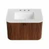 Modway Zia 30" Wall-Mount Bathroom Vanity with Marble Sink Walnut Top - Modway Zia 30" Wall-Mount Bathroom Vanity with Marble Sink Walnut Top