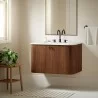 Modway Zia 30" Wall-Mount Bathroom Vanity with Marble Sink Walnut - Modway Zia 30" Wall-Mount Bathroom Vanity with Marble Sink Walnut