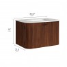 Modway Zia 30" Wall-Mount Bathroom Vanity with Marble Sink Walnut