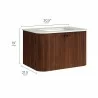 Modway Zia 30" Wall-Mount Bathroom Vanity with Marble Sink Walnut - Modway Zia 30" Wall-Mount Bathroom Vanity with Marble Sink Walnut