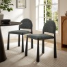 Modway Hayley Upholstered Fabric Dining Side Chair Black Anthracite