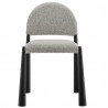 Modway Hayley Upholstered Fabric Dining Side Chair Black Camel Front