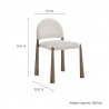 Modway Hayley Upholstered Fabric Dining Side Chair Brass Cream