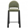 Modway Hayley Upholstered Fabric Counter Stool Black Leaf Front