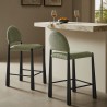 Modway Hayley Upholstered Fabric Counter Stool Black Leaf