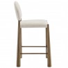 Modway Hayley Upholstered Fabric Counter Stool Brass Cream Side