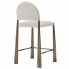 Modway Hayley Upholstered Fabric Counter Stool Brass Cream Back