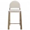 Modway Hayley Upholstered Fabric Counter Stool Brass Cream Front