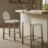 Modway Hayley Upholstered Fabric Counter Stool Brass Cream