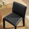 Modway Rhodes Vegan Leather Upholstered Dining Chair Black Top