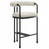 Modway Turin Curved Back Boucle and Metal Counter Stool