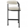 Modway Turin Curved Back Boucle and Metal Counter Stool Side