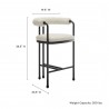 Modway Turin Curved Back Boucle and Metal Counter Stool