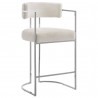 Modway Huron Curved Back Fabric and Metal Counter Stool Cream