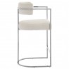 Modway Huron Curved Back Fabric and Metal Counter Stool Cream Side