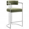 Modway Huron Curved Back Fabric and Metal Counter Stool Leaf