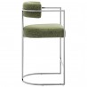 Modway Huron Curved Back Fabric and Metal Counter Stool Leaf Side