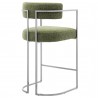 Modway Huron Curved Back Fabric and Metal Counter Stool Leaf Back