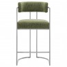Modway Huron Curved Back Fabric and Metal Counter Stool Leaf Front