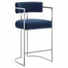 Modway Huron Curved Back Fabric and Metal Counter Stool Navy