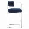 Modway Huron Curved Back Fabric and Metal Counter Stool Navy Side