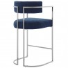 Modway Huron Curved Back Fabric and Metal Counter Stool Navy Back