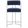 Modway Huron Curved Back Fabric and Metal Counter Stool Navy Front