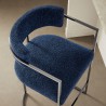 Modway Huron Curved Back Fabric and Metal Counter Stool Navy Top