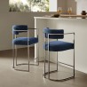 Modway Huron Curved Back Fabric and Metal Counter Stool Navy