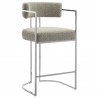 Modway Huron Curved Back Fabric and Metal Counter Stool Wheat 