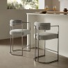 Modway Huron Curved Back Fabric and Metal Counter Stool Wheat Set