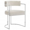 Modway Huron Curved Back Fabric and Metal Dining Accent Chair Cream