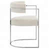 Modway Huron Curved Back Fabric and Metal Dining Accent Chair Cream Side