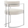 Modway Huron Curved Back Fabric and Metal Dining Accent Chair Cream Back