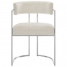Modway Huron Curved Back Fabric and Metal Dining Accent Chair Cream Front
