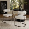 Modway Huron Curved Back Fabric and Metal Dining Accent Chair Cream