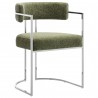 Modway Huron Curved Back Fabric and Metal Dining Accent Chair Leaf 