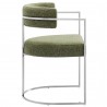 Modway Huron Curved Back Fabric and Metal Dining Accent Chair Leaf Side