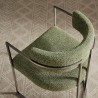Modway Huron Curved Back Fabric and Metal Dining Accent Chair Leaf Top