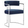 Modway Huron Curved Back Fabric and Metal Dining Accent Chair Navy