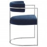 Modway Huron Curved Back Fabric and Metal Dining Accent Chair Navy Side