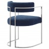 Modway Huron Curved Back Fabric and Metal Dining Accent Chair Navy Back