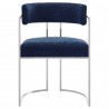 Modway Huron Curved Back Fabric and Metal Dining Accent Chair Navy Front