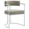 Modway Huron Curved Back Fabric and Metal Dining Accent Chair Wheat